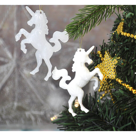 White Unicorn Ornaments (4pcs)