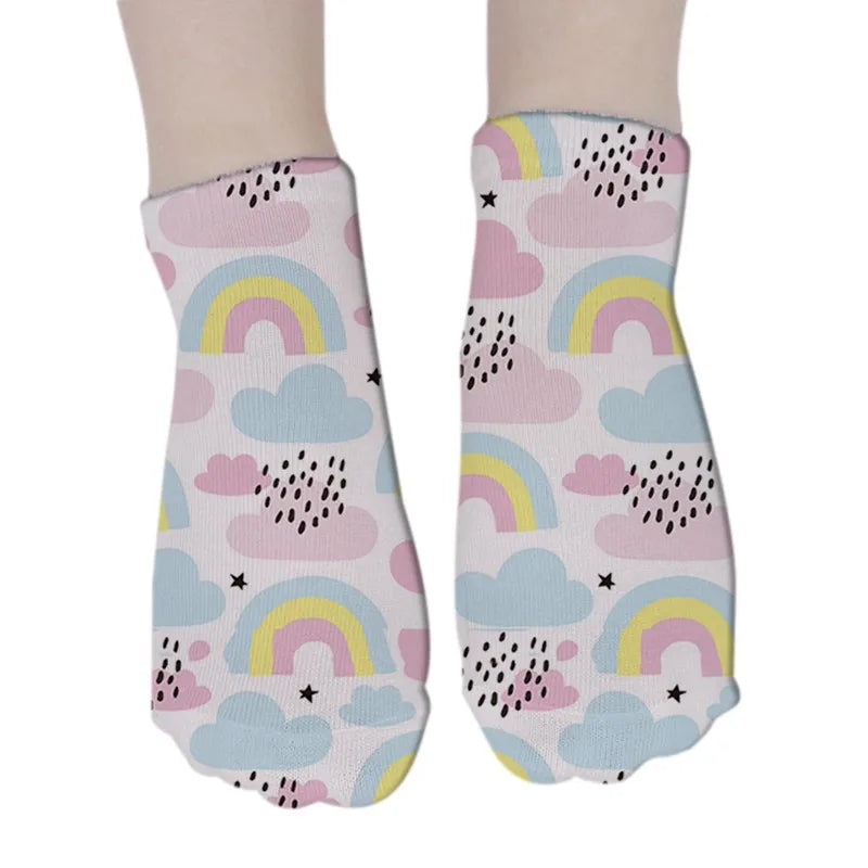 Short Rainbow Cloud Socks