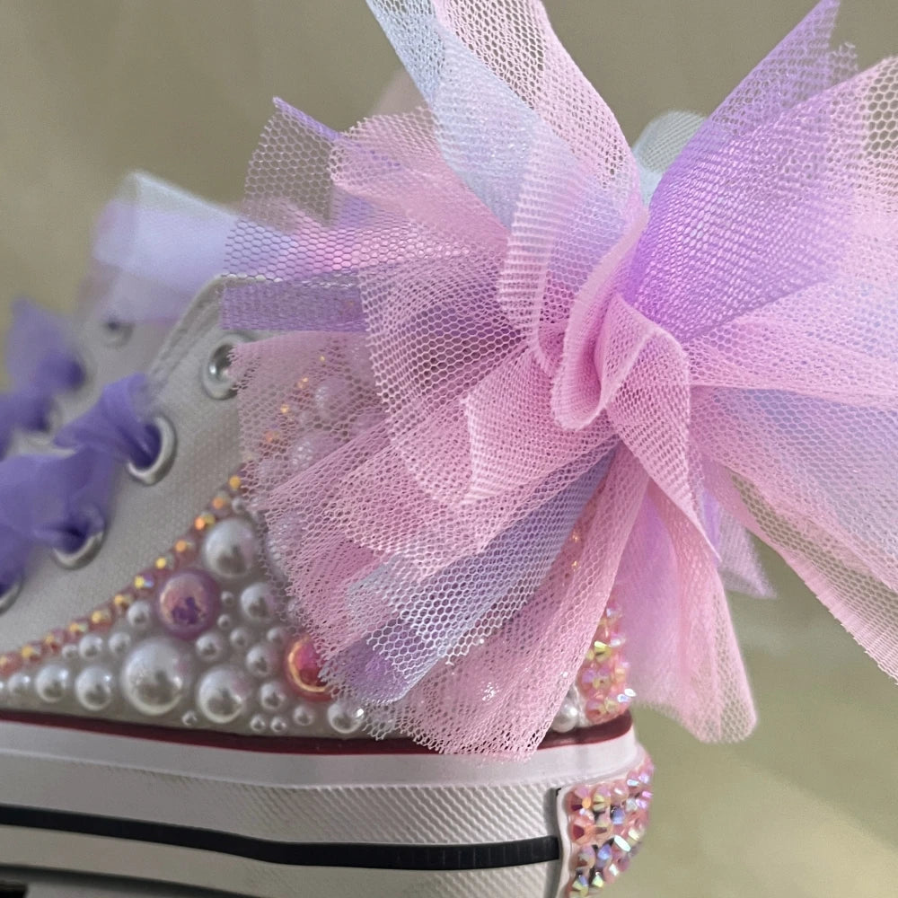 Unicorn Pearly Bling High-Top Sneakers