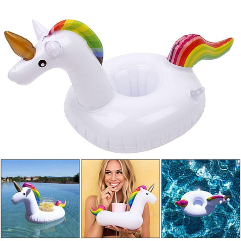 Rainbow Unicorn Inflatable Pool Cup Holder