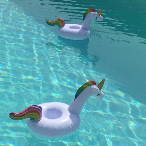 Rainbow Unicorn Inflatable Pool Cup Holder