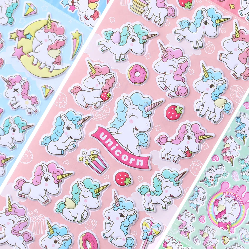 1 sheet Pink Unicorn Scrapbooking Stickers