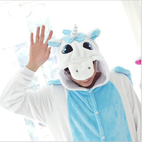 Adult White Unicorn Pajamas Hoodie