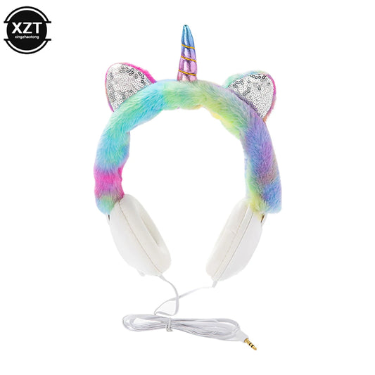 Fluffy Unicorn Wired Headphones