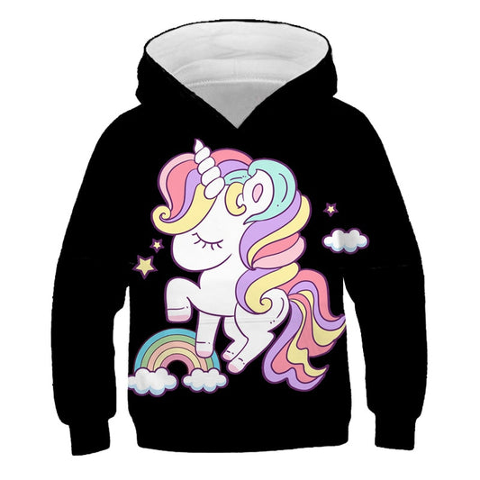 Colorful Cartoon Rainbow Unicorn Hoodie Sweatshirt