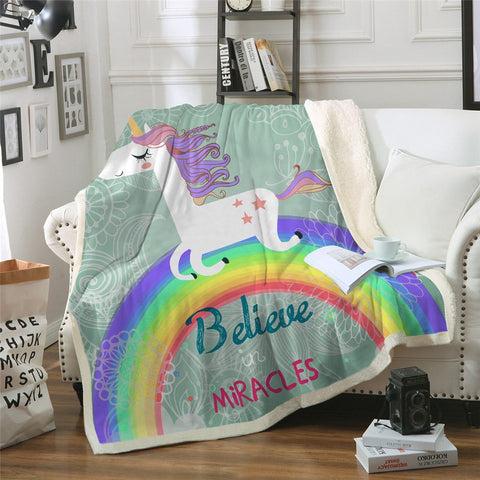 Believe In Miracles Unicorn Blanket