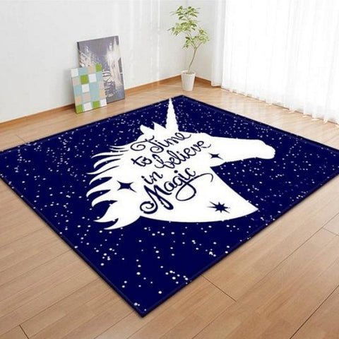 Time To Believe In Magic Unicorn Area Rug Floor Mat