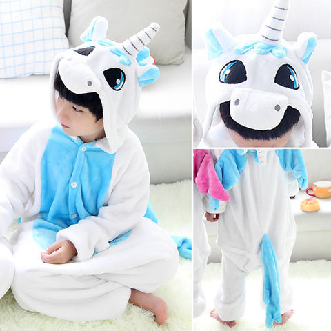 Kids White Unicorn Onesie Costume / Pajamas