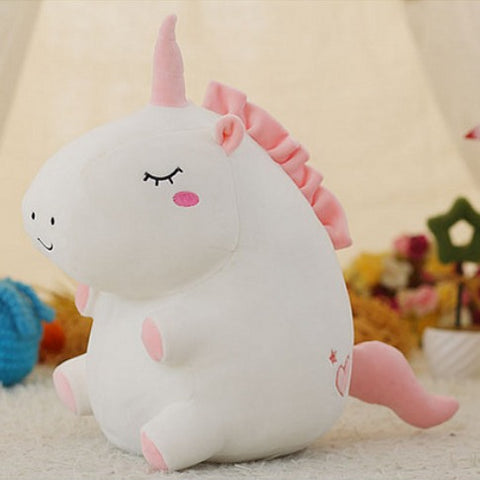 White Chubby Stuffed Unicorn