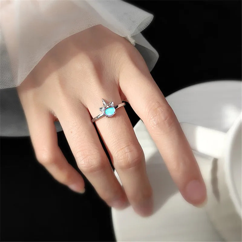 Adjustable Unicorn Moonstone Ring