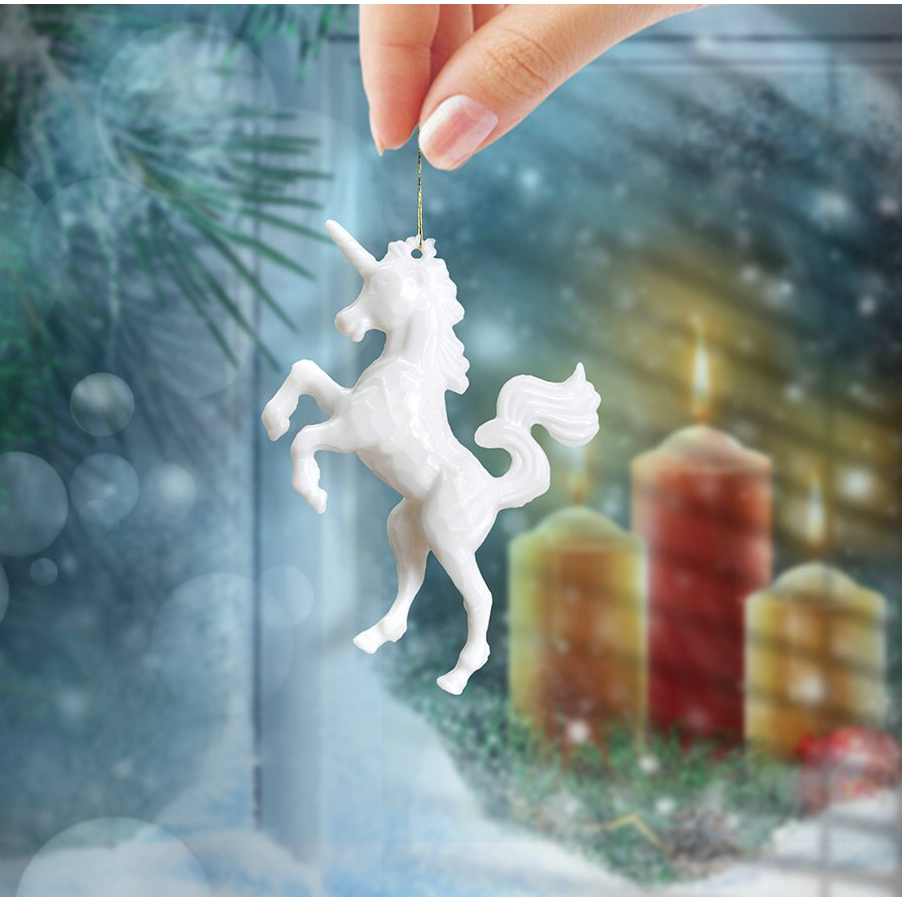 White Unicorn Ornaments (4pcs)