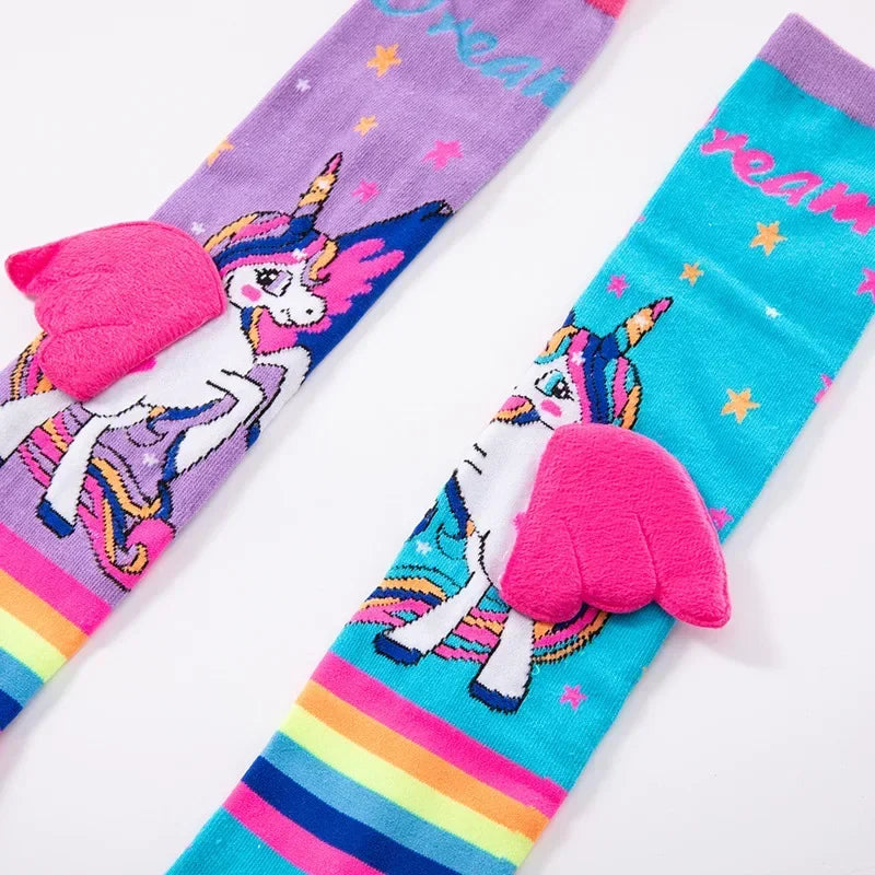 Colorful Unicorn Wings Socks