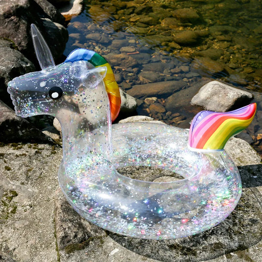 Clear Glitter Unicorn Float