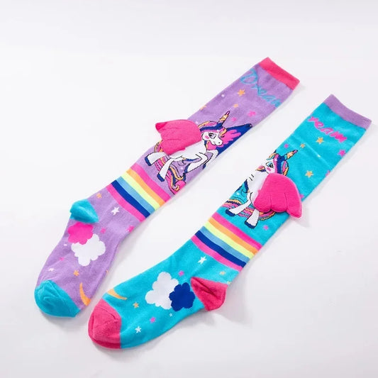Colorful Unicorn Wings Socks