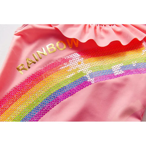 2~8Year Girls Rainbow Sequins Swimsuit