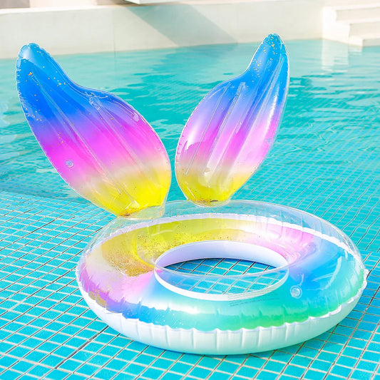 Rainbow Glitter Mermaid Tube Float