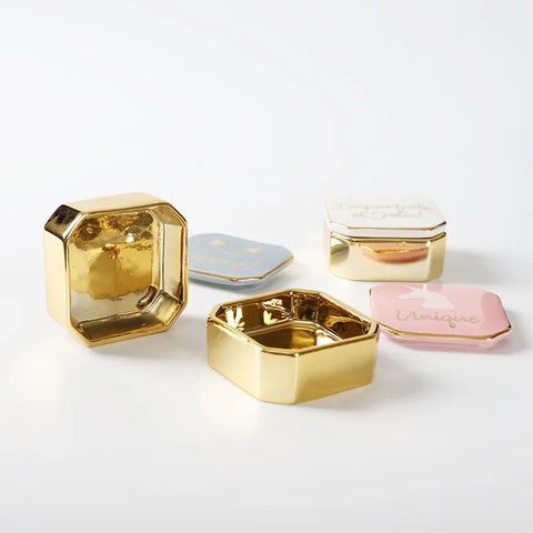 Gold Ceramic Unicorn Jewelry Box