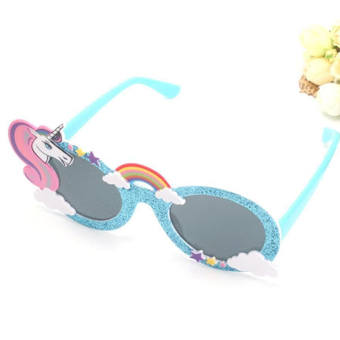Fun Shiny Blue Unicorn Sunglasses-100 Unicorns
