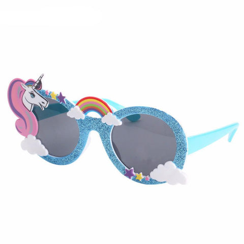 Fun Shiny Blue Unicorn Sunglasses-100 Unicorns