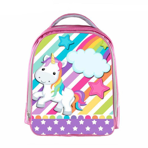 Girls Stars & Stripes Rainbow Unicorn Backpack - 100 Unicorns