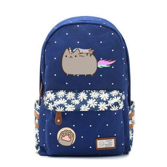 Unicorn Cat Caticorn Canvas Backpack