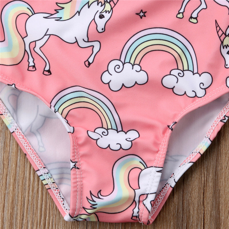 Pink Rainbow Unicorn Swimsuit Bottoms