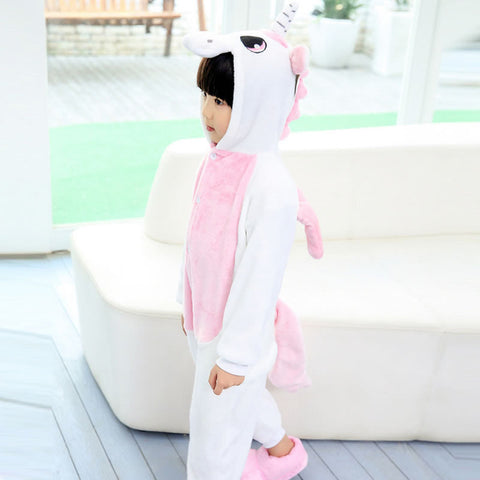 Kids White Unicorn Onesie Costume / Pajamas