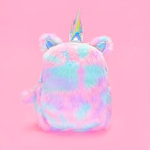 Pink Plush Unicorn Backpack
