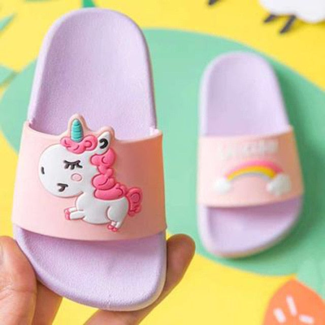 Cute Girls Magical Unicorn Flip-Flop Slippers