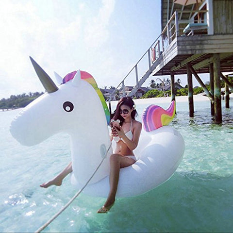Giant Rainbow Inflatable Unicorn Pool Float
