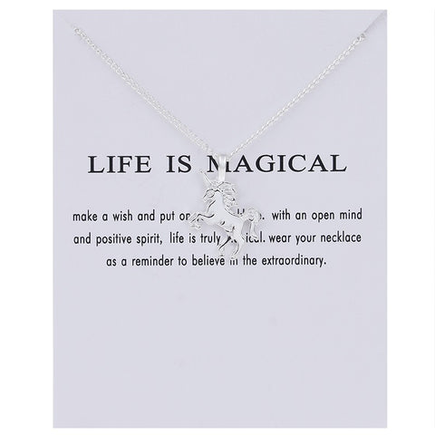 Life Is Magical Unicorn Pendant Necklace