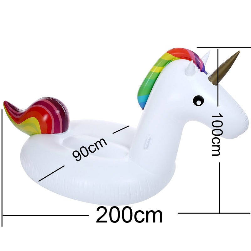 Large Rainbow Inflatable Unicorn Pool Float (200cm) - 100 Unicorns