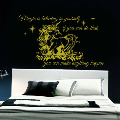 Large &quot;Magic is Believing in Yourself&quot; Unicorn Wall Sticker