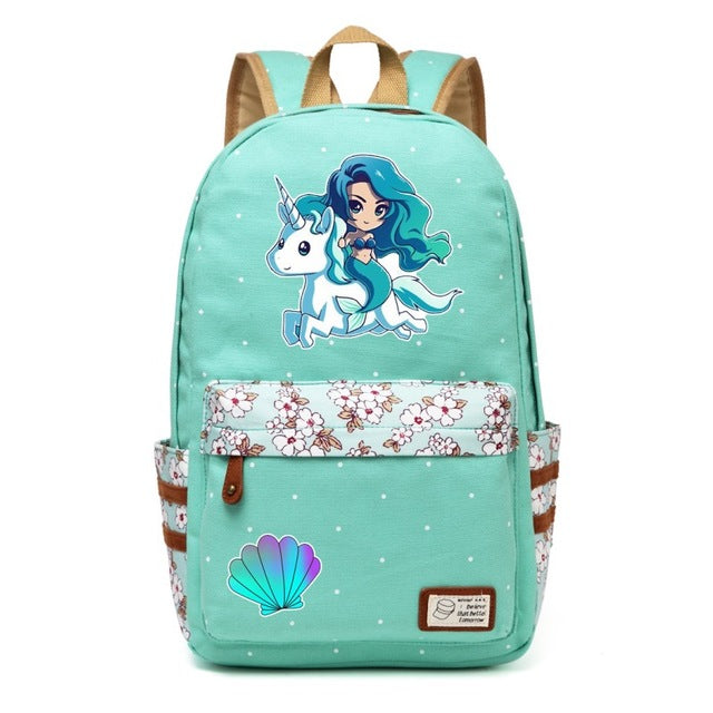 Teal Unicorn + Mermaid Backpack
