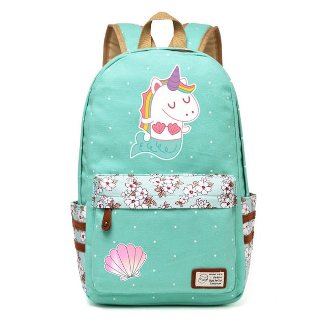 Mermicorn Canvas Unicorn Backpack