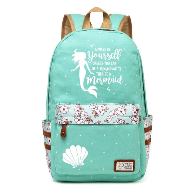 Teal Mermaid Backpack Style 3