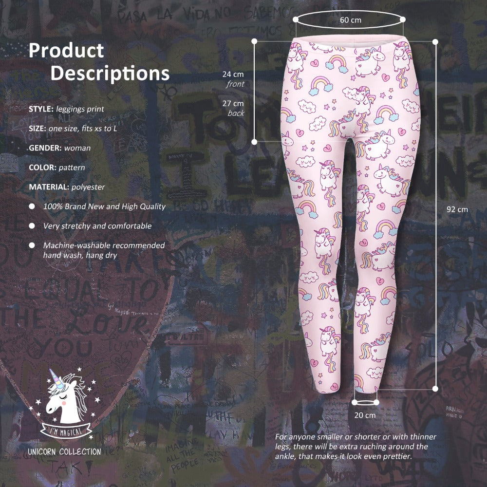 Pink Unicorn Leggings Details