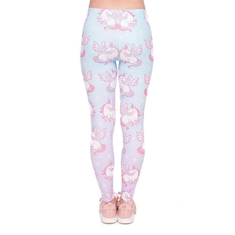 Back of Blue Gradient Unicorn Leggings