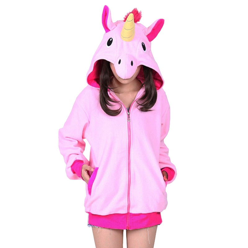 Pink Fleece Unicorn Hoodie