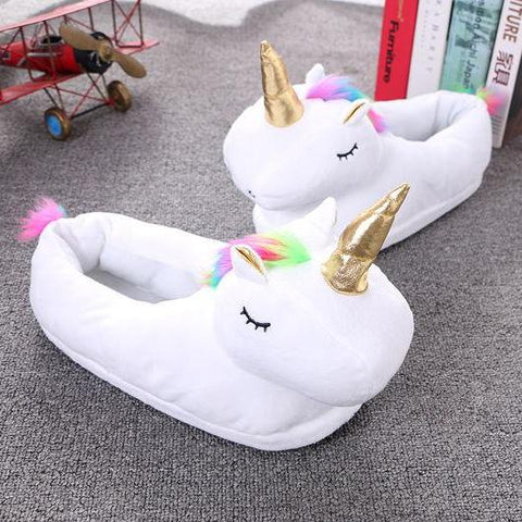 White Unicorn Slippers