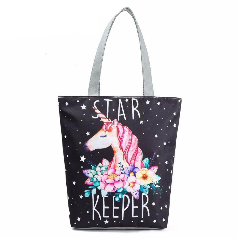 Unicorn Star Keeper Canvas Beach Tote Bag