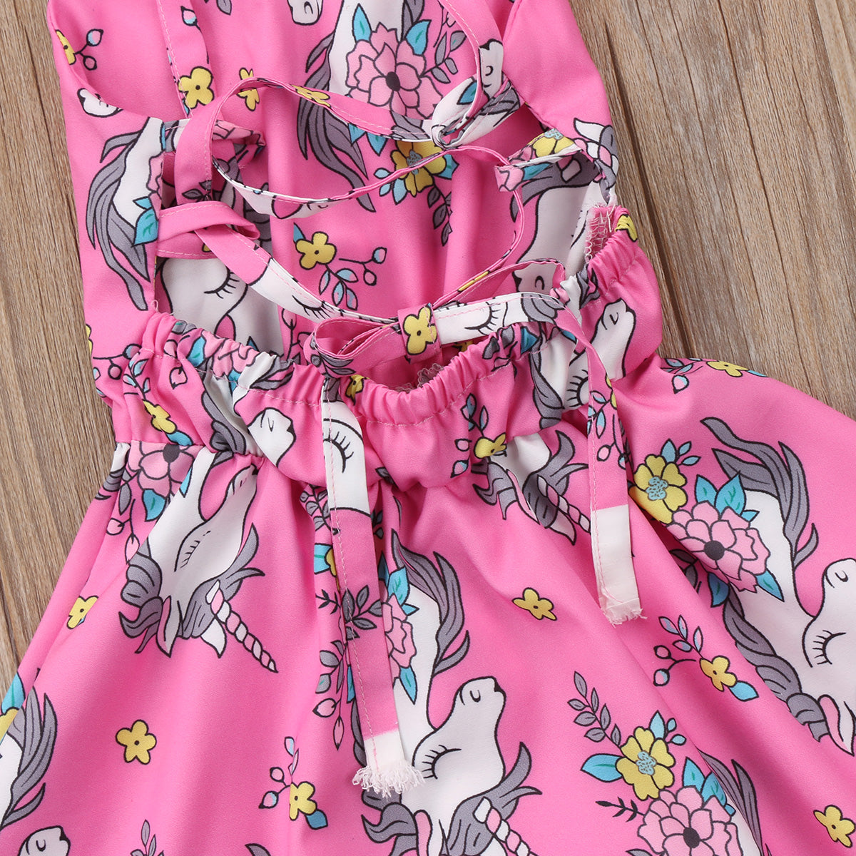 Pink Unicorn Party Dress Straps