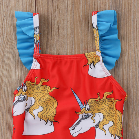 Girls Unicorn Swimsuit Top