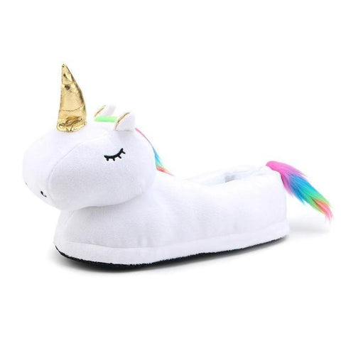 White Plush Unicorn Dream Slippers