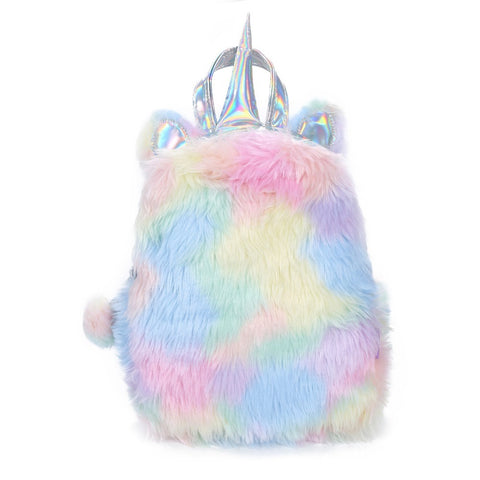 Plush Rainbow Unicorn Mini Backpack