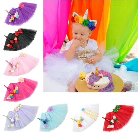 Baby Girls Unicorn Headband & Tutu Set