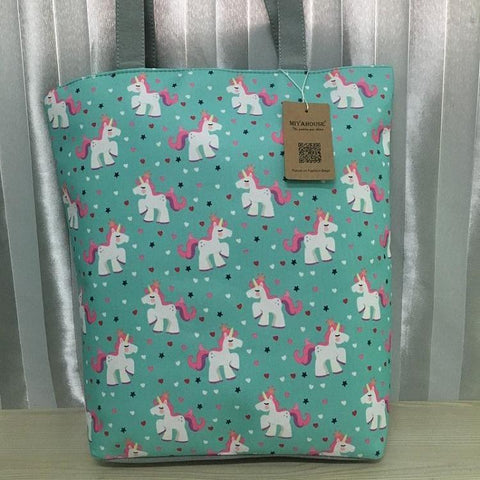 Canvas Unicorn Diaper Bag