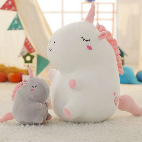 Chubby Stuffed Unicorn Pillow Toy