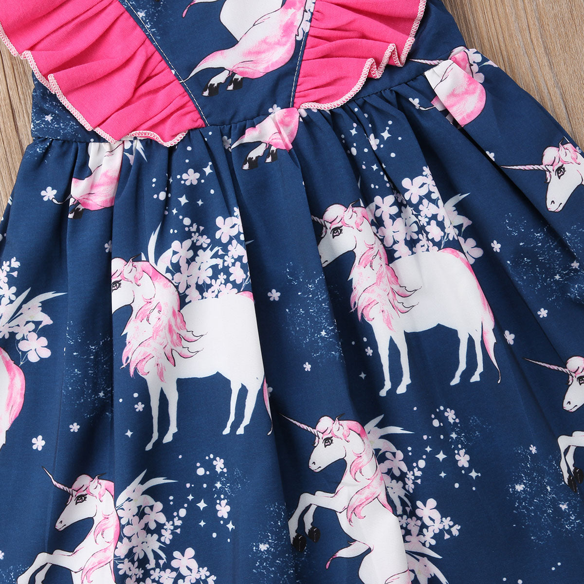 Girls Sun Dress Unicorn Pattern