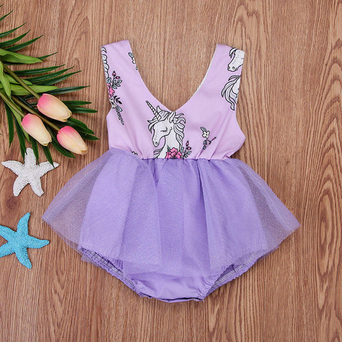 Purple Unicorn Baby Summer Dress